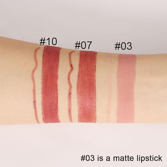 Kaely 2-in-1 Nude Beige Brown Lip Liner & Lipstick Set Kit for Women, Matte Lips Kit with Lip Liner Lip Stains Long Lasting Waterproof 24 Hour Lipstick and Lip Liners Combo Lipliners Pencil Set 03