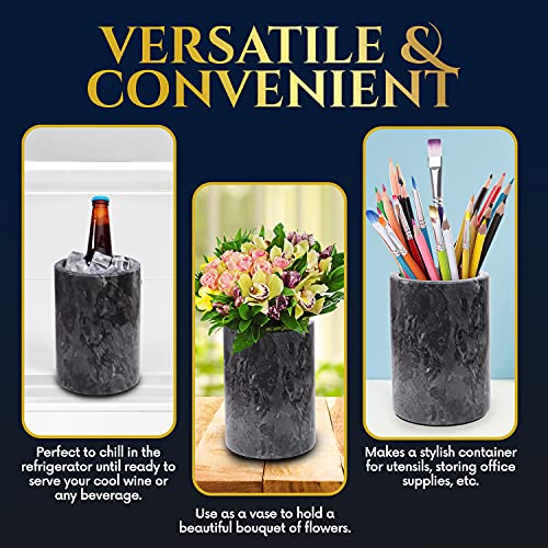 Homeries Marble Wine Chiller Bucket - Wine & Champagne Cooler for Parties, Dinner – Keep Wine & Beverages Cold, Wine Chill...