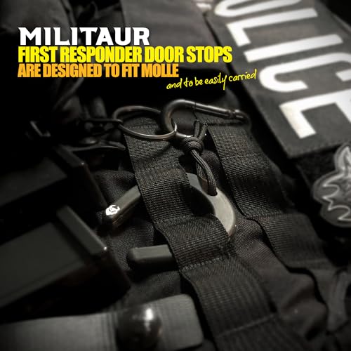 Militaur First Responder Door Stop Black (3 Pack) – Molle Compatible, Tactical Door Jam for Police, EMS, Firefighters