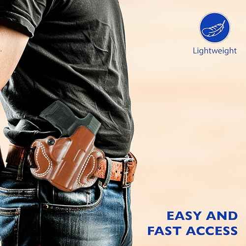 DeSantis Gunhide 086, Mini Slide, Belt Holster, Fits SIG SAUER P365, RH, Tan Leather 086TA8JZ0