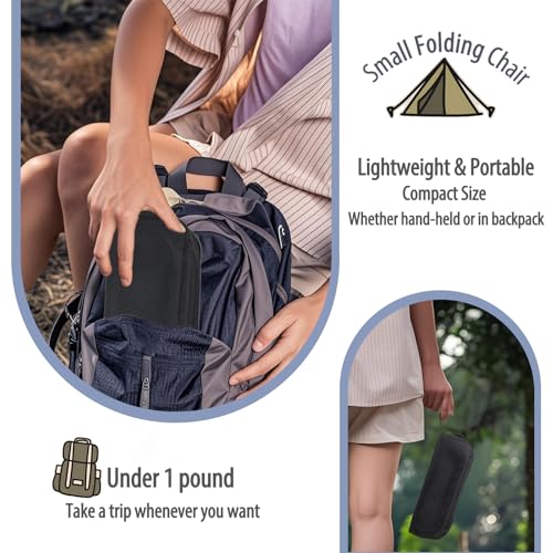Spisces 13-inch Portable Stool - 1.0lbs Lightweight & Compact Camping Folding Stool Supports 300lbs, Handbag Style Carry -...