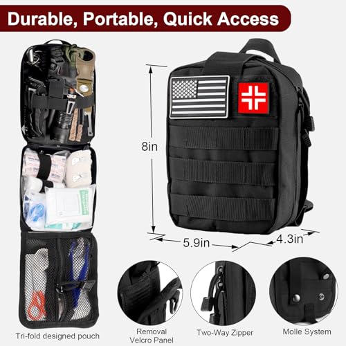 Gifts for Men Christmas - 118-in-1 Survival Kits - Military-Grade Survival Gear for Outdoor Adventures, Disaster Preparedn...