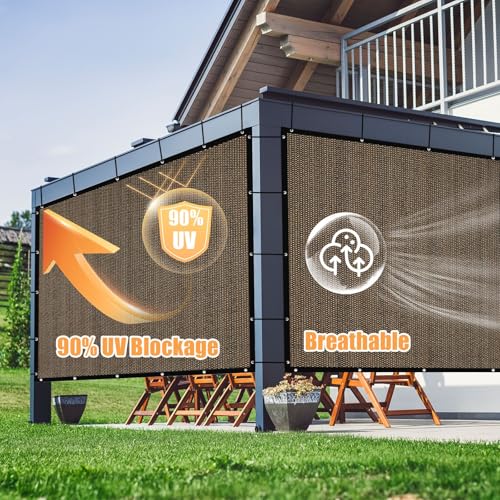 Amagenix 90% Sun Shade Cloth with Grommets, 6' x 12' Pergola Replacement Shade Cover Canopy Privacy Screen for Outdoor Pat...