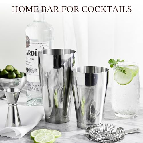 KITESSENSU Cocktail Shaker Set, 2-Piece Boston Shaker Set for Drink Mixing, Premium 18/8 Stainless Steel Martini Shaker fo...