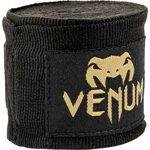 Venum Kontact Boxing Hand Wraps - Black/Gold, 180 in