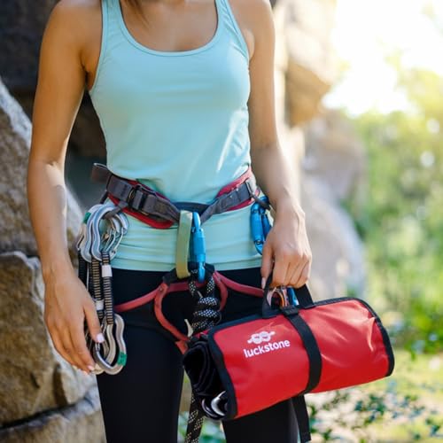 SATINIOR 2 Pack Climbing Quickdraw Hanging Storage Bag, Carabiner Hook Gear Equipment Parts Collections, Foldable Binding ...