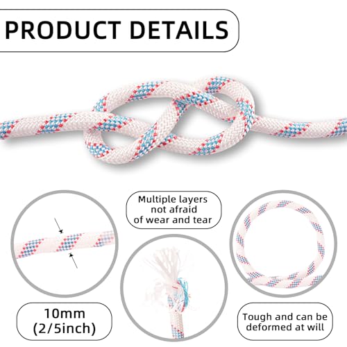 DELLNA 8mm Static Climbing Rope - Heavy Duty Climbing Rope for Rock Climbing, Tree Climbing Gear, Arborist Rope, and Campi...