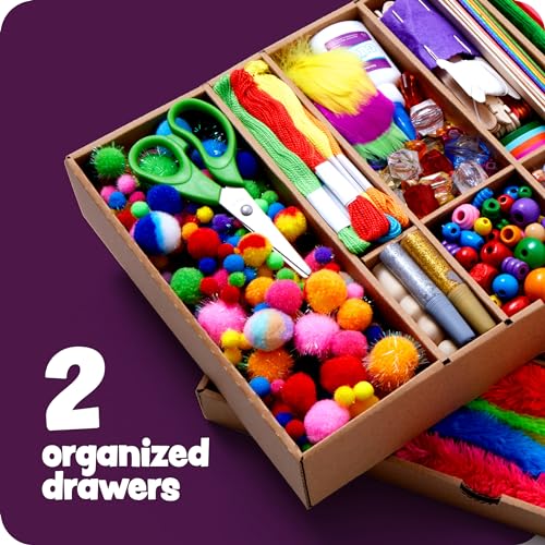 Dan&Darci Arts and Crafts Vault - Craft Supplies Kit in a Box - Christmas Gift for Kids Ages 4 5 6 7 8 9 10 11 & 12 Year O...