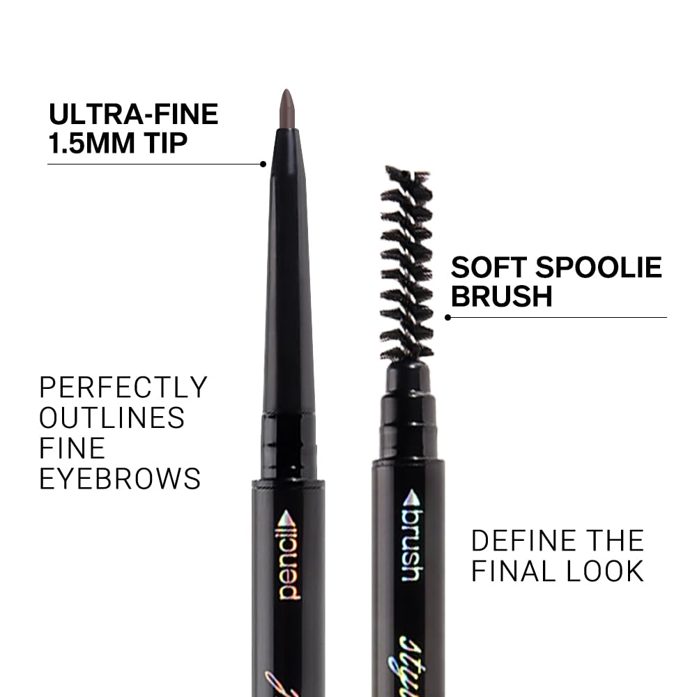 5 Pcs Dual-Sided Auto-rotate Ultra-Fine Tip Eye Brow Pencils Pack,Draws Tiny Precise Brow Makeup, Defines, Fills Brows, Shapes,