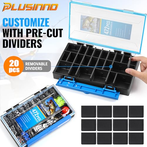 472PCS Fishing Accessories Kit, Waterproof Tackle Box with Tackle Included, Fishing Gifts for Men Included Hooks, Weights,...