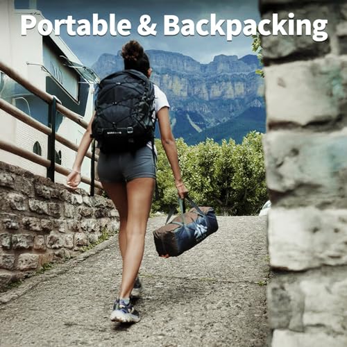 Night Cat Backpacking Tents 2 Persons Fast Setup Hiking Camp Tent with Foldable Pole Double Layers Two Doors Waterproof Li...