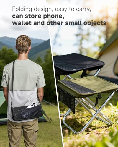 Rocalt Camping Portable Stool, 13 inch Ultralight Collapsible Stool, Ultralight Aluminum Pocket Chair for Adult, 2025 New ...