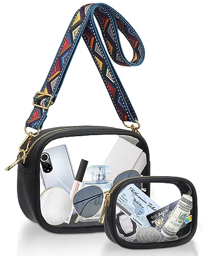 KETIEE Clear Crossbody Bag, Stadium Approved Clear Purse Bag for Concerts Sports Events Festivals