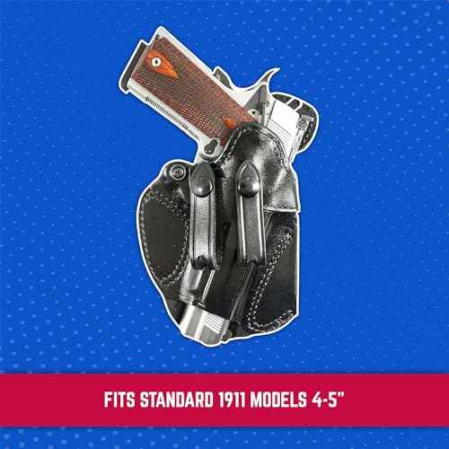 DeSantis Cozy Partner IWB Gun Holster - Compact Holster for Pistols, Concealed Carry, Fits Standard 1911 Models 4-5"" from COLT, S&W, SIG SAUER, Ruger, Kimber, Springfield - Right Hand Draw, Black