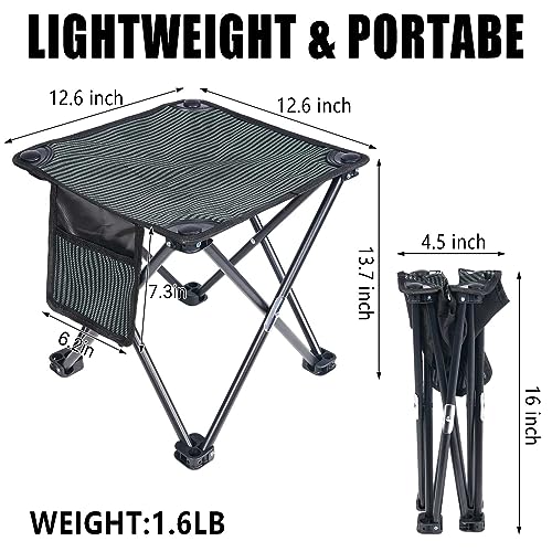 Tevaibo Camping Stool Portable, 13.7 Inch Folding Stool for Outdoor Gardening, Fishing, BBQ, Hiking with Carry Bag(400 LBS...