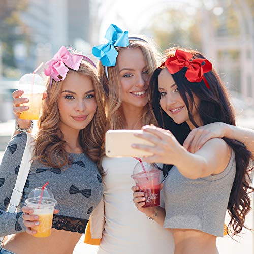 SIQUK 12 Pieces Bow Headbands for Girls Headband with Ribbon Bow Boutique Grosgrain Headbands, 12 Colors