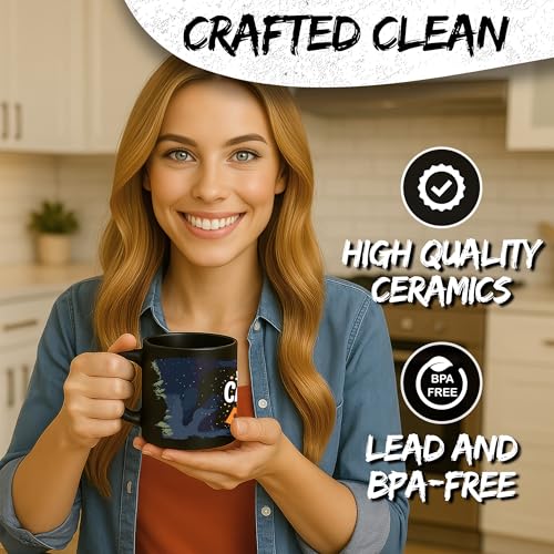 Happy Camper Ceramic Coffee Mug 11oz Outdoor Adventure Camping - Tea Coffee Mug with Comfortable Grip - Unique Fun Gift Cu...