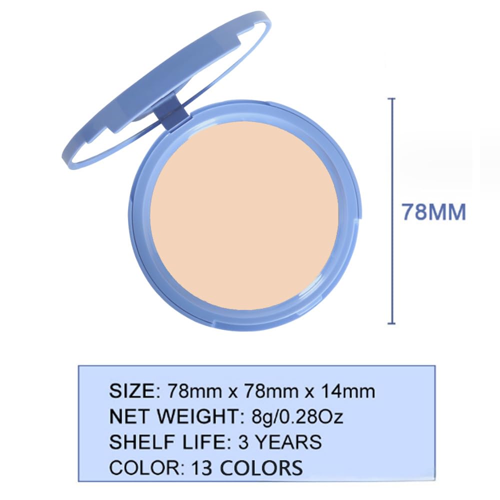 Kaely Oil Control Face Pressed Powder, Perfection Matte Compact Powder, Long Lasting Waterproof Finishing Powder Makeup, polvo compacto de maquillaje, Lightweight, Vegan, 10 Porcelain
