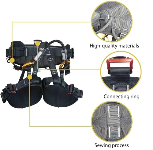 SOB Climbing Harness, Half Body Tree Climbing Harness Men,Thicken Widen Protect Waist Safety Harness for Arborist Harness,...