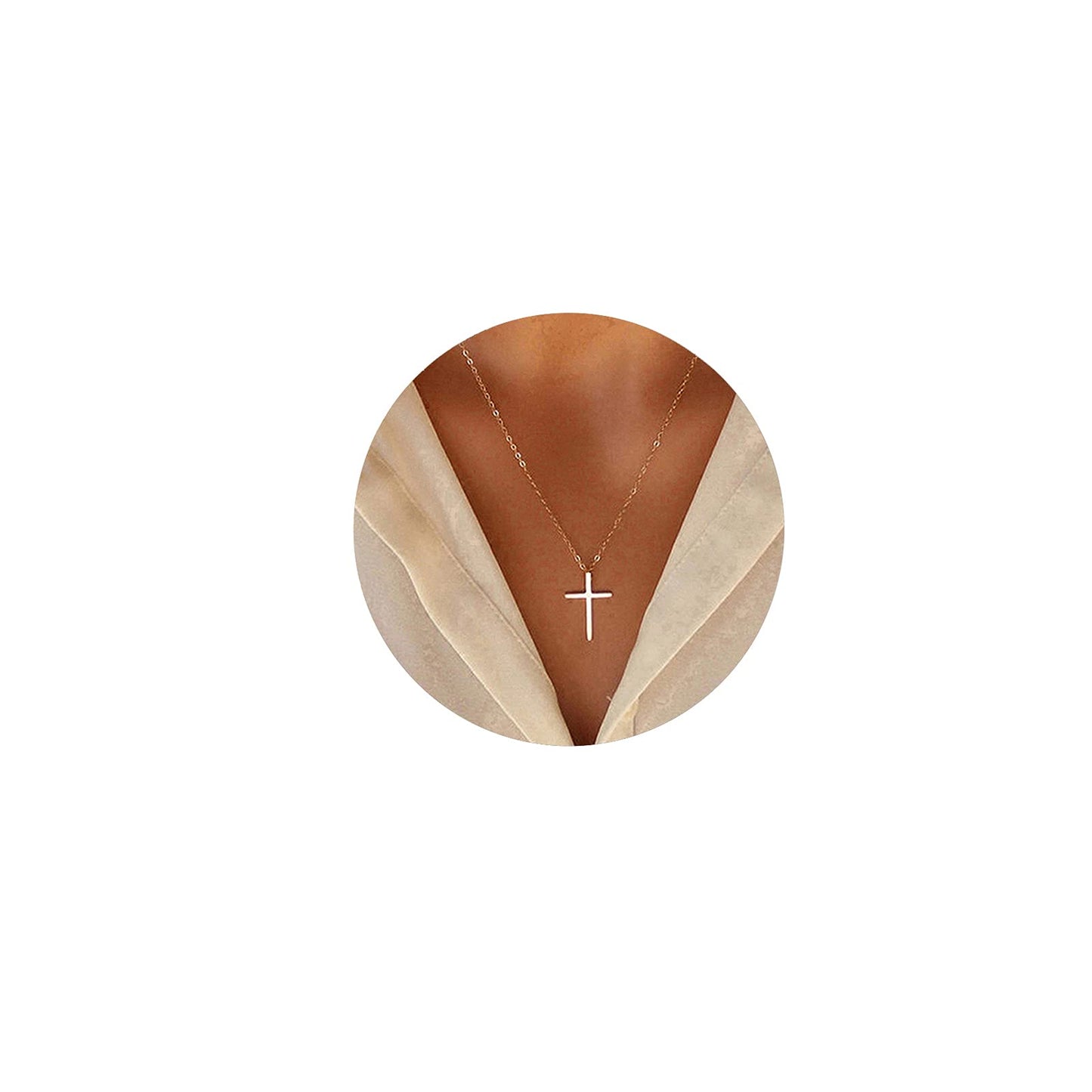 XOYOYZU Tiny Cross Pendant Necklace for Women Simple Cross Necklaces Mothers Day Birthday Gifts for Women (Card cross)
