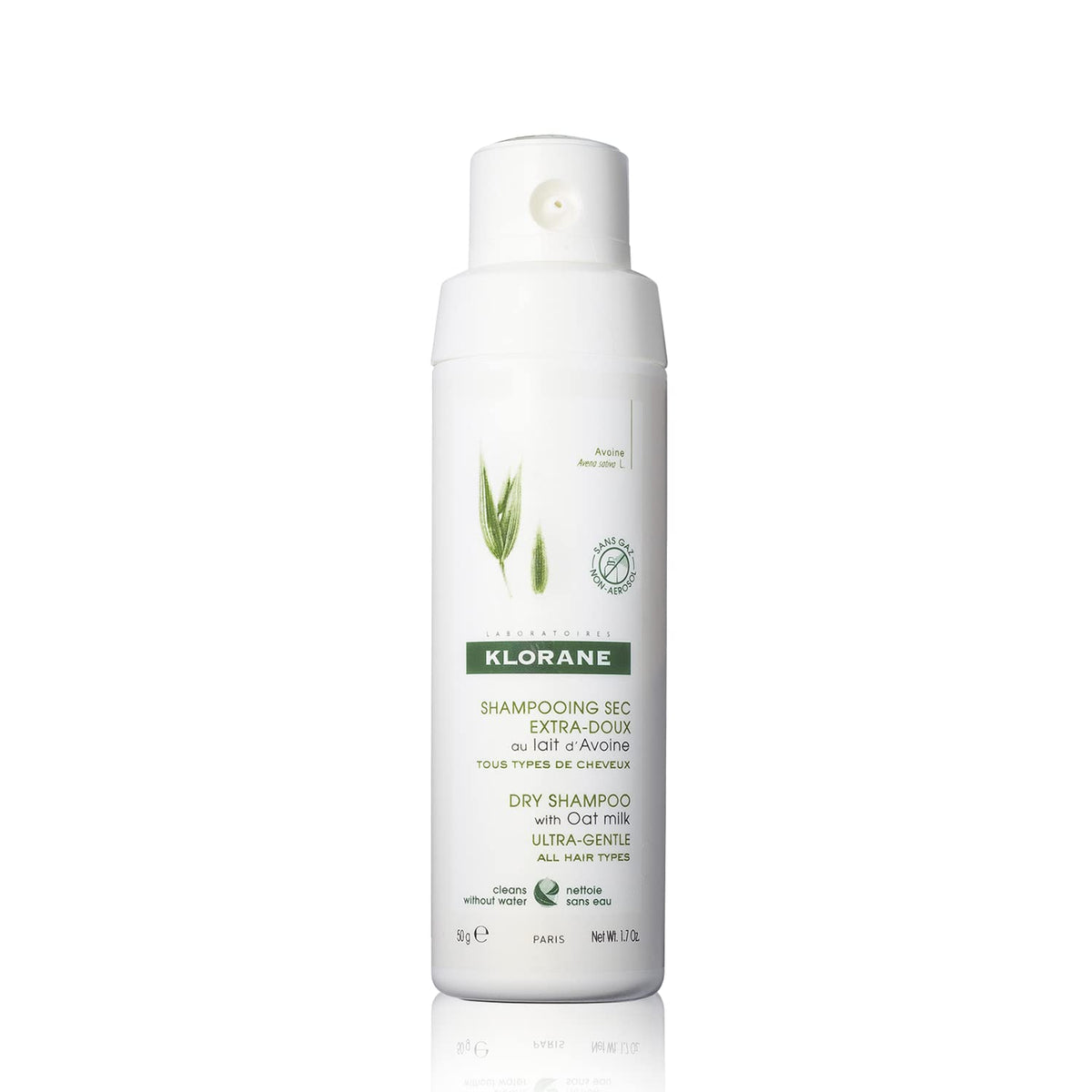 Klorane Dry Shampoo with Oat Milk - Eco-Friendly Non-Aerosol Formula - Vegan & Dermatologist Tested - Ultra-Gentle Powder Formul