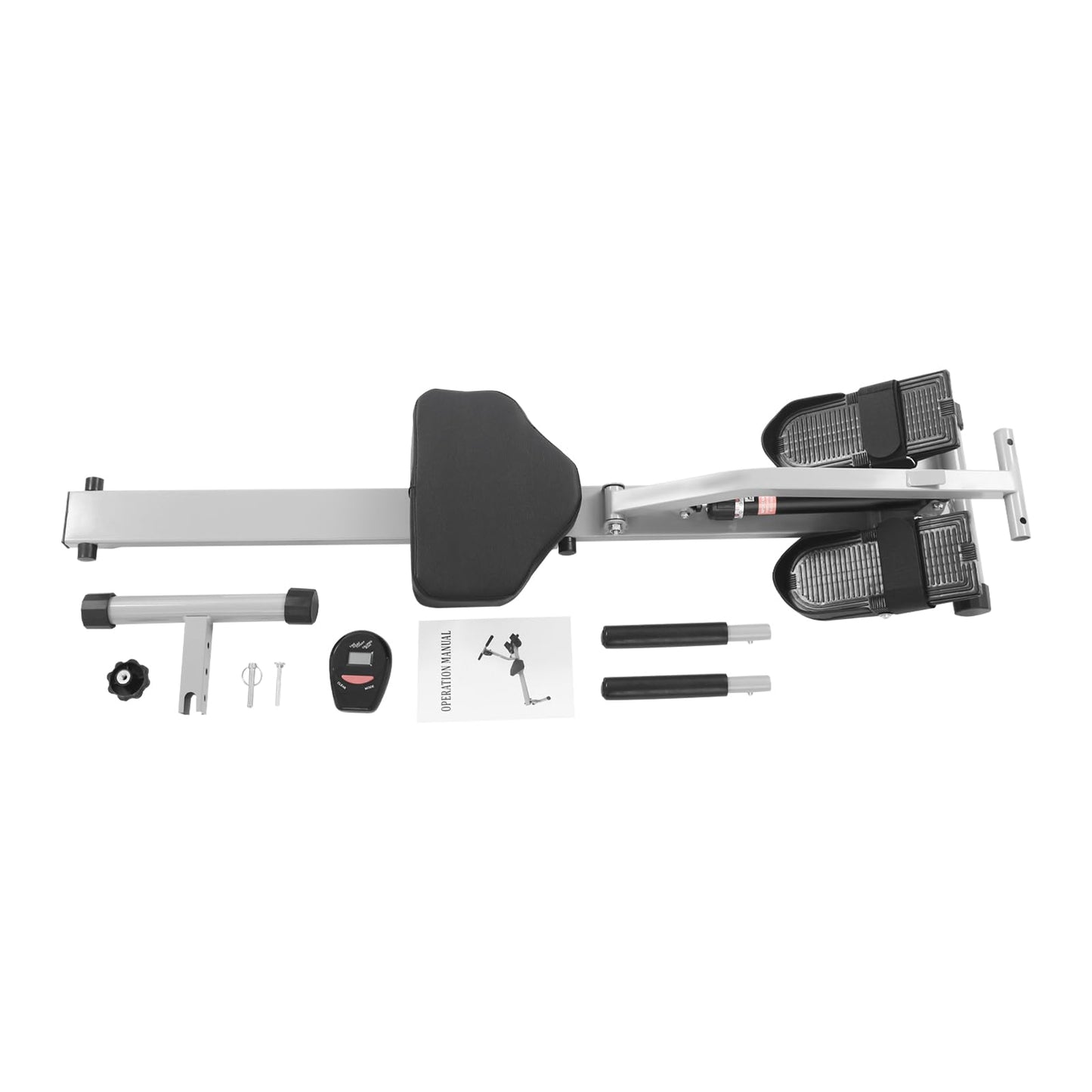 Foldable Rowing Machines, Hydraulic Rower 12 Levels Resistance Force, Low Noise, LED Display Full Body Workouts Equipment for Home