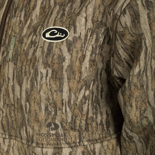 DRAKE Men's MST Hole Shot Hooded Windproof Eqwader 3-Layer Warm Sherpa-Lined Full Zip Hunting Jacket