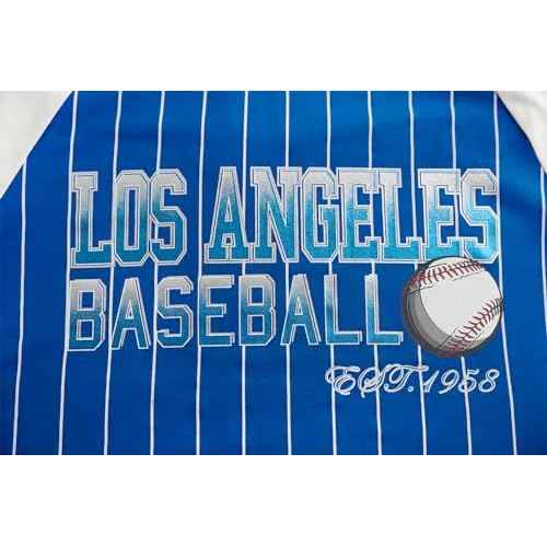 Womens Baseball Cage Fans Athletic City Raglan T-Shirts - Royal Blue & White