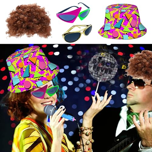 50 Pcs Rock Party Photo Booth Props Set for Adults, Funny Rock Star Party Sunglasses, Hats, Wigs, Inflatable, Photo Booth ...
