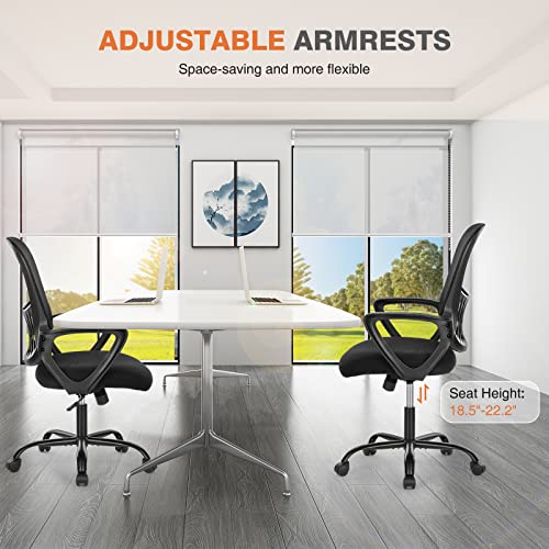 Sweetcrispy Home Office Managerial Executive Chair with Ergonomic Design, Mid-Back Mesh Swivel, Comfortable Lumbar Suppor...
