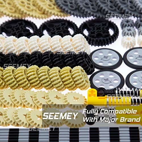 SEEMEY 844Pcs Pins-Gears-Axles Set Compatible with mainbrands-Technical-Parts, Latest differentials Chain Link Connector J...
