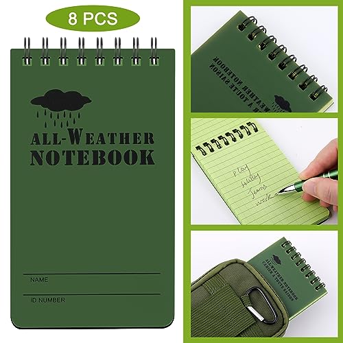 Eaasty Waterproof Notebook and Pen Set 3 x 5 Inch Pocket Tactical Notebook with 1 Metal Weatherproof Pen and 1 Fabric Cove...