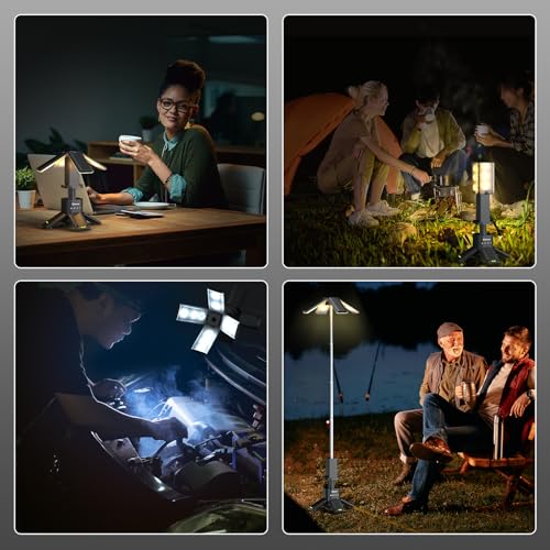 Clemas Telescopic Camping Lights Rechargeable 14000 mAh Led Multifunction Magnetic Lanterns Job Site Lighting Cordless Dim...