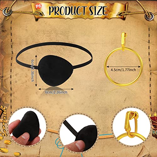 Boyiee 5 Pcs Men Pirate Costume Set for Women Adult Medieval Renaissance Shirt Bandana Sash Belt for Halloween Cosplay Party
