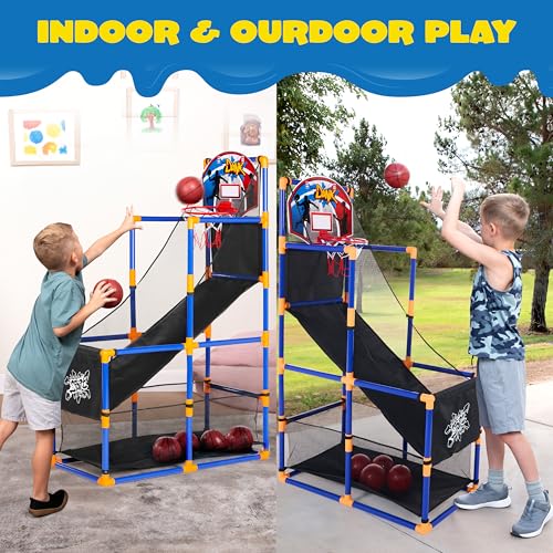JOYIN Arcade Basketball Game Set with 4 Balls and Hoop for Kids 3 to 12 Years Old Indoor Outdoor Sport Play - Easy Set Up...
