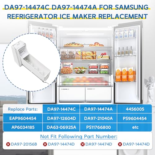 DA97-14474C DA97-14474A DA97-12604D Refrigerator Ice Bucket Replacement for Samsung Refrigerator Ice Maker Replacement RF2...