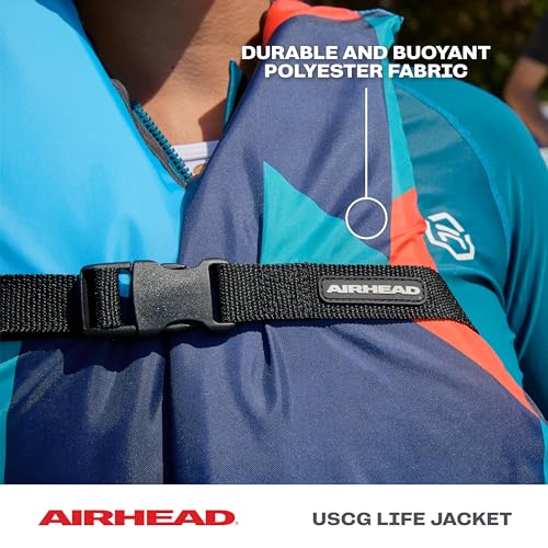 Airhead GEO General Boating Life Vest Multiple Sizes - Swim Vests for Adults, Children & Youth - Durable Polyester & PE Fo...