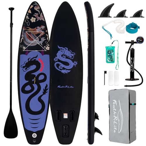 FunWater 11'/10'6" Inflatable Stand Up Paddle Board with Premium SUP Paddleboard Accessories, Wide Stable Anti-Slip EVA De...
