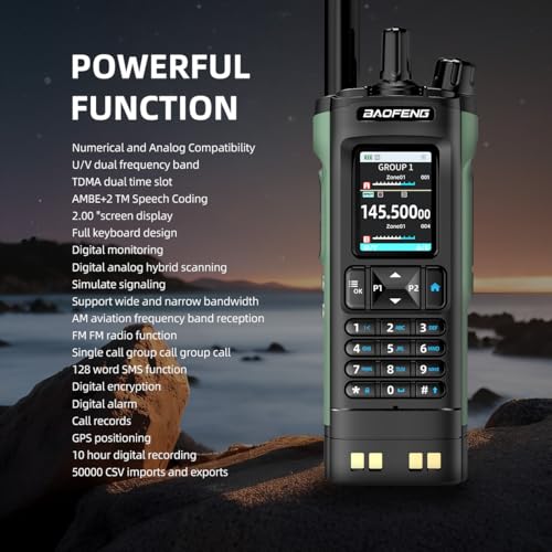 BAOFENG DM-32UV DMR Radio Handheld Walkie Talkie 10W GPS APRS Dual Band Wireless Copy Frequency Type-C Programming Ham Rad...