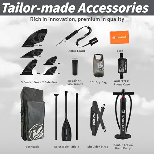 iTAOSTAR Novelty 11'6" x 35" Extra Wide SUP for Enhanced Stability - Inflatable Stand Up Paddle Board - Premium Paddle Boa...