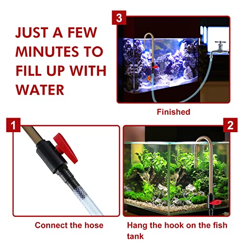 Dreyoo Aquarium Fish Tank Hook Water Changer, with Flow Switch, Quickly and Efficiently Helps Fill Your Water, Aquarium Va...