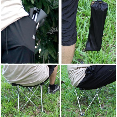 Aluminum Alloy Collapsible Square Stool, Folding Chair for Camping, Portable Folding Stool, Outdoor Collapsible Chairs, Da...