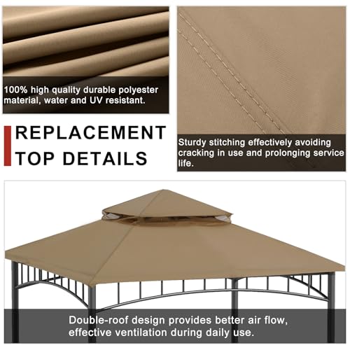 ABCCANOPY Replacement Top for L-GZ136PST Brown