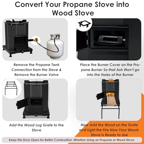 Sonret Portable Rocket Stove – Outdoor Wood Burning Stove for Cooking, Camping & Survival – Smokeless Biomass Logwood Stov...