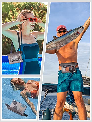 HEETA Waterproof Fanny Pack, Waterproof Pouch Dry Bag 2/3/4 Pack for Phone Passport Purse, Adjustable Waist Strap for Swim...