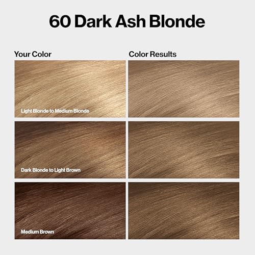 Revlon ColorSilk with Bond Repair Complex, Blonde Permanent Hair Color, 100% Gray Coverage, Ammonia Free Hair Dye, Vegan Keratin, 60 Dark Ash Blonde (Pack of 3)