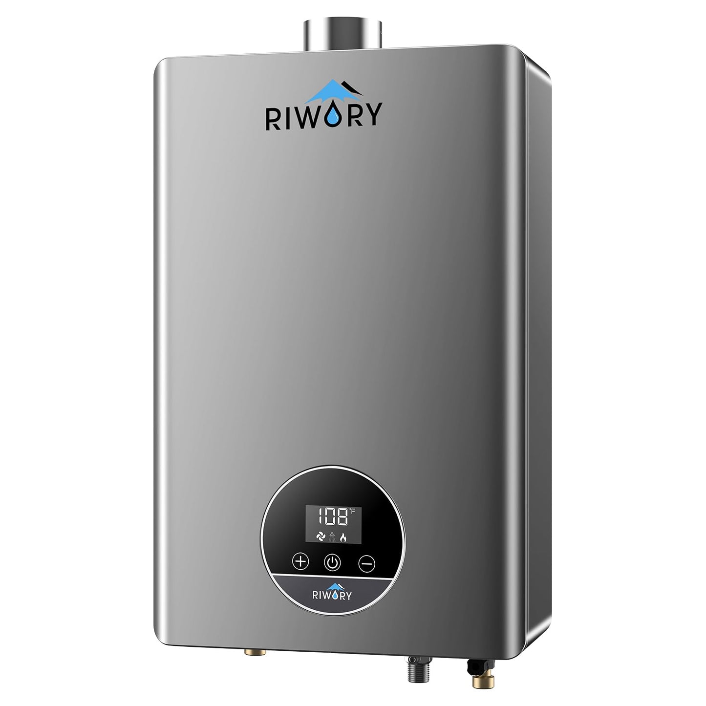 RIWORY 102000 BTU Natural Gas Tankless Water Heater, Max 4.3 GPM Intelligent Constant Indoor Instant Gas On Demand Hot Water Heater Tankless with Freeze Protection, 3/4" NPT, for 3-4 Water Points