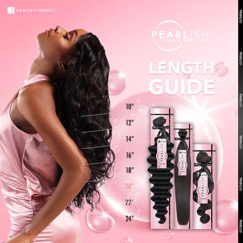 Sensationnel Pearlish bundle human hair - euro body deep pearl conditioned 15a soft remy beauty supply sew in or glue on bundles (22 Inch, NATURAL/BLACK)