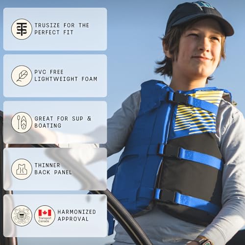 Stohlquist Kids Life Jacket 50-90 lbs - Coast Guard Approved Life Vest - Type III PFD for Boys and Girls - Secure & Adjust...