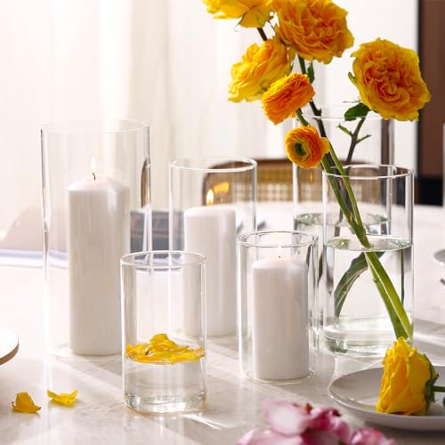 PHOSPHOR Hurricane Candle HoldersFor Pillar Candle Clear Glass Cylinder Centerpieces Vases Table Decoration Centerpiece Fl...